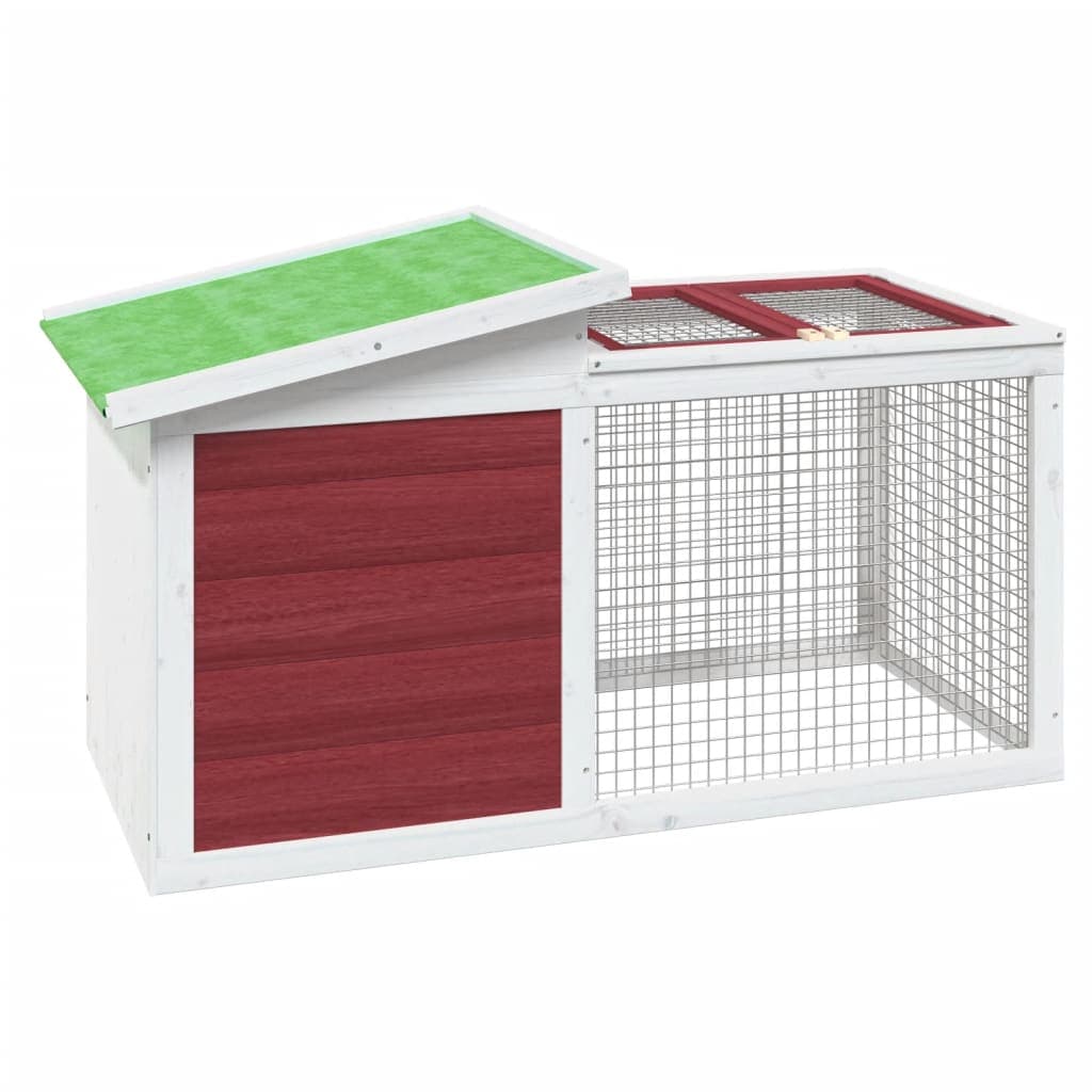 Conigliera Moka 100,5x54x55 cm in Legno Massello di Pino — miniatura 2 di 6