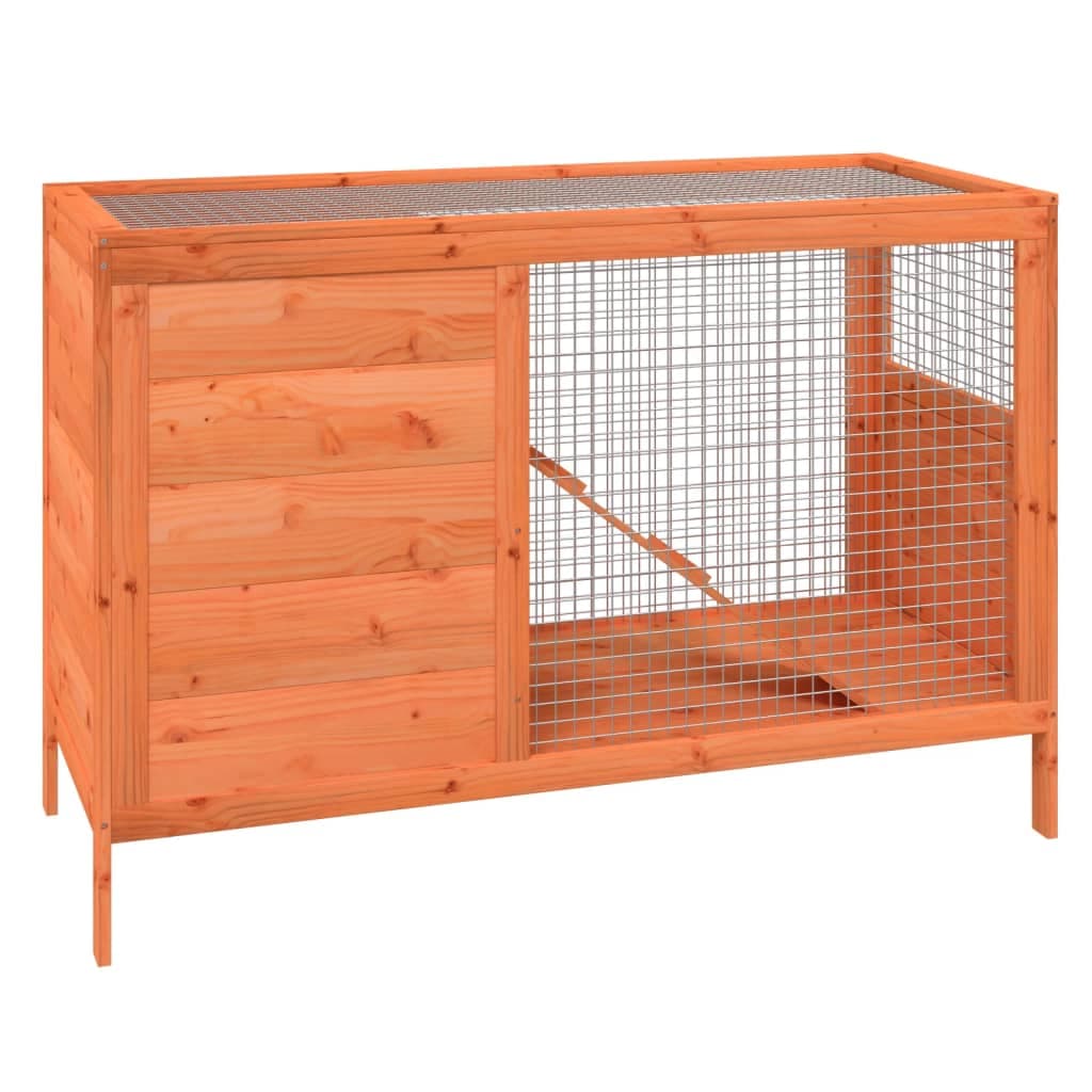 Conigliera Marrone 103x44x69,5 cm in Legno Massello di Pino — miniatura 2 di 5