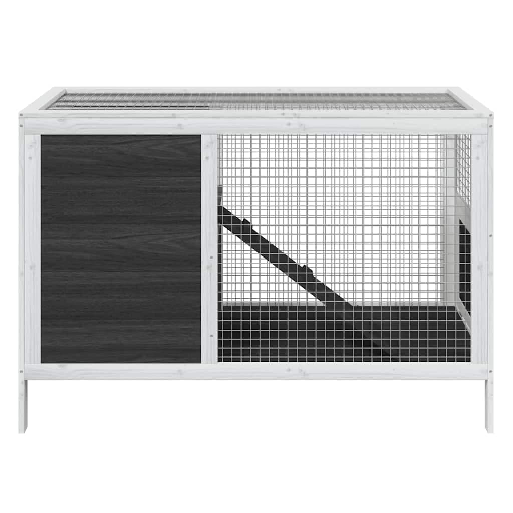 Conigliera Grigia 103x44x69,5 cm in Legno Massello di Pino — miniatura 3 di 5