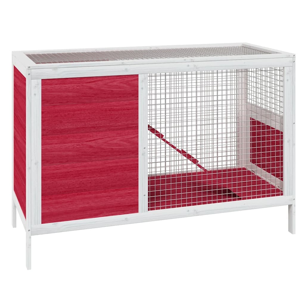 Conigliera Rossa 103x44x69,5 cm in Legno Massello di Pino — miniatura 2 di 5
