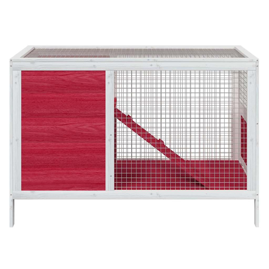 Conigliera Rossa 103x44x69,5 cm in Legno Massello di Pino — miniatura 3 di 5