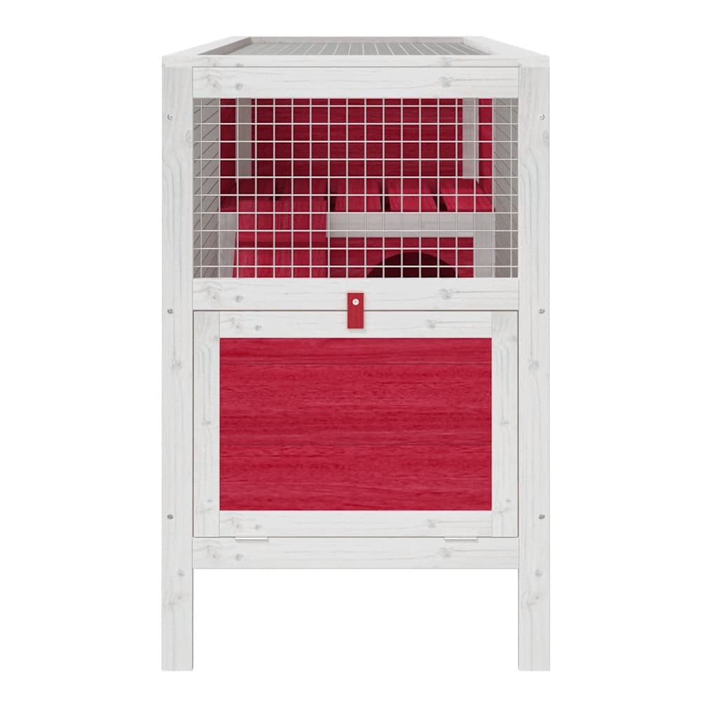 Conigliera Rossa 103x44x69,5 cm in Legno Massello di Pino — miniatura 4 di 5