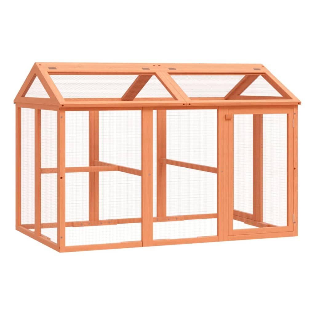 Box per Animali Marrone 141x94x104 cm in Legno Massello di Pino — miniatura 2 di 6
