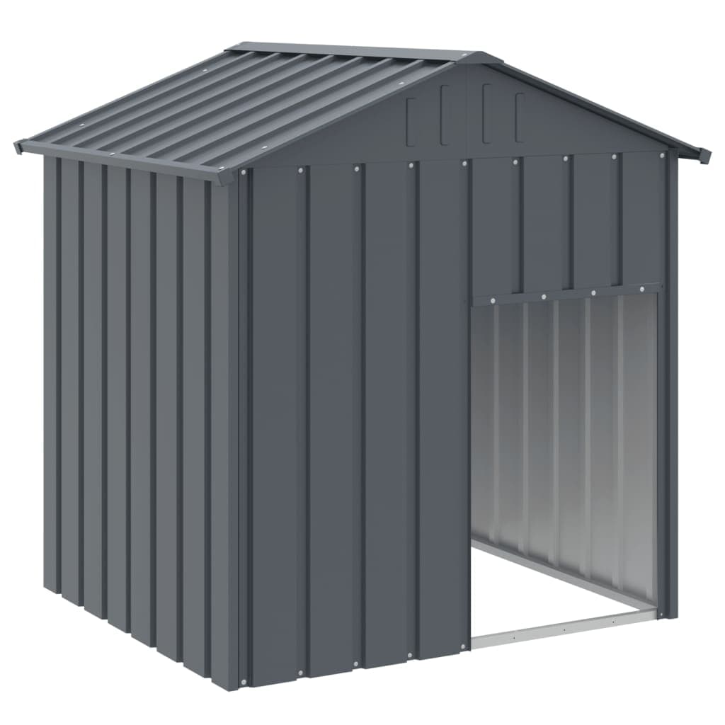 Casetta Cani con Tetto Antracite 117x103x123 cm Acciaio Zincato — miniatura 2 di 4
