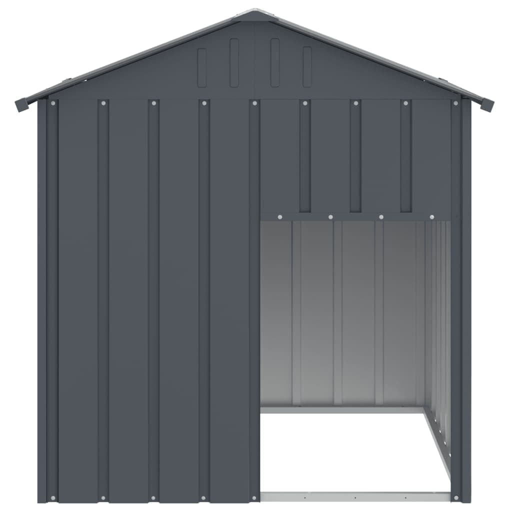 Casetta Cani con Tetto Antracite 117x103x123 cm Acciaio Zincato — miniatura 3 di 4