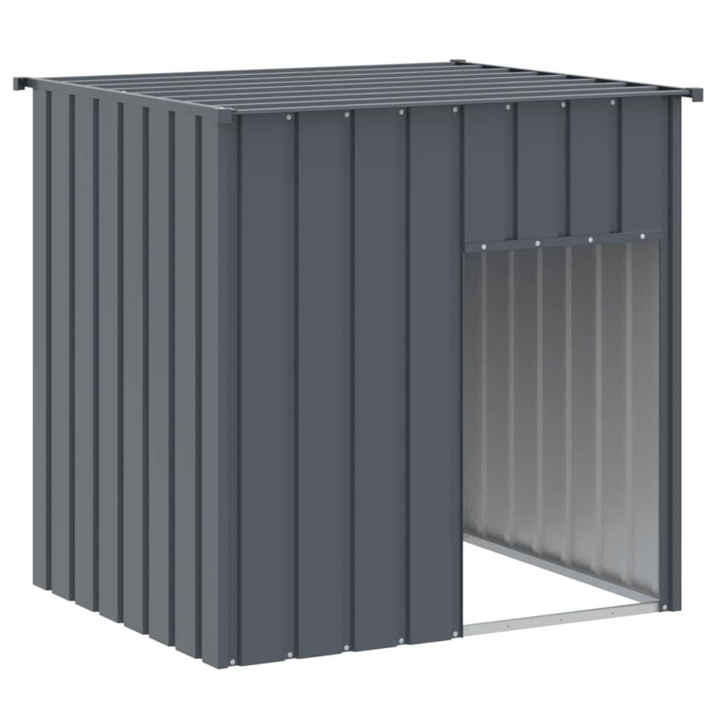 Cuccia per cani con tetto antracite 110x103x109 cm in acciaio zincato — miniatura 2 di 4