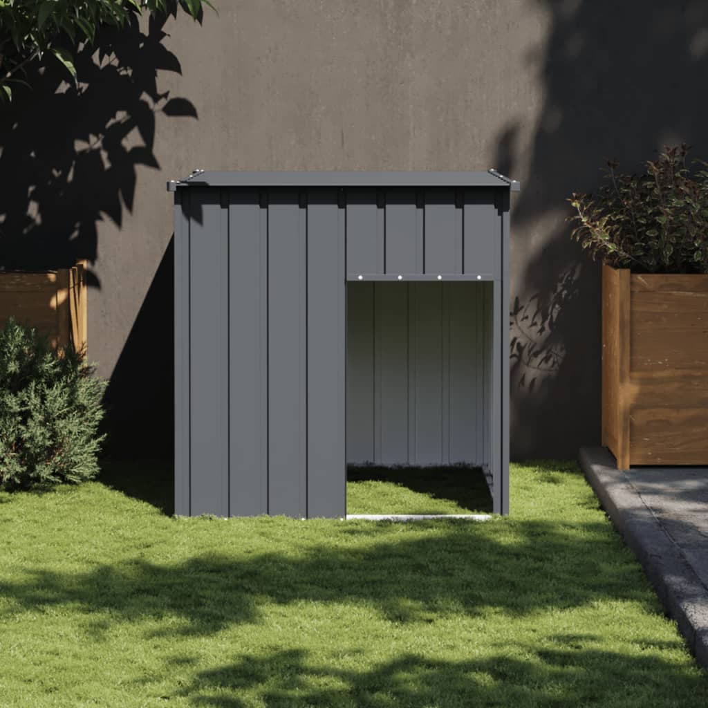 Cuccia per cani con tetto antracite 110x103x109 cm in acciaio zincato — miniatura 1 di 4
