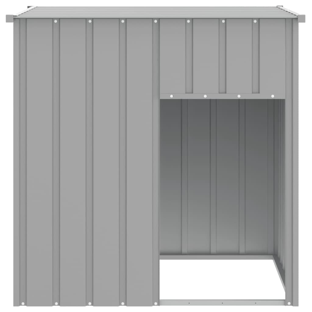 Cuccia per cani con tetto grigio chiaro 110x103x109 cm in acciaio zincato — miniatura 3 di 4