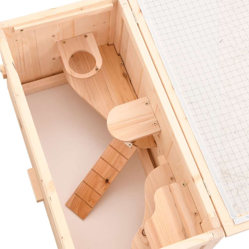Gabbia per Criceti 60x30x35 cm in Legno Massello di Abete — miniatura 6 di 9
