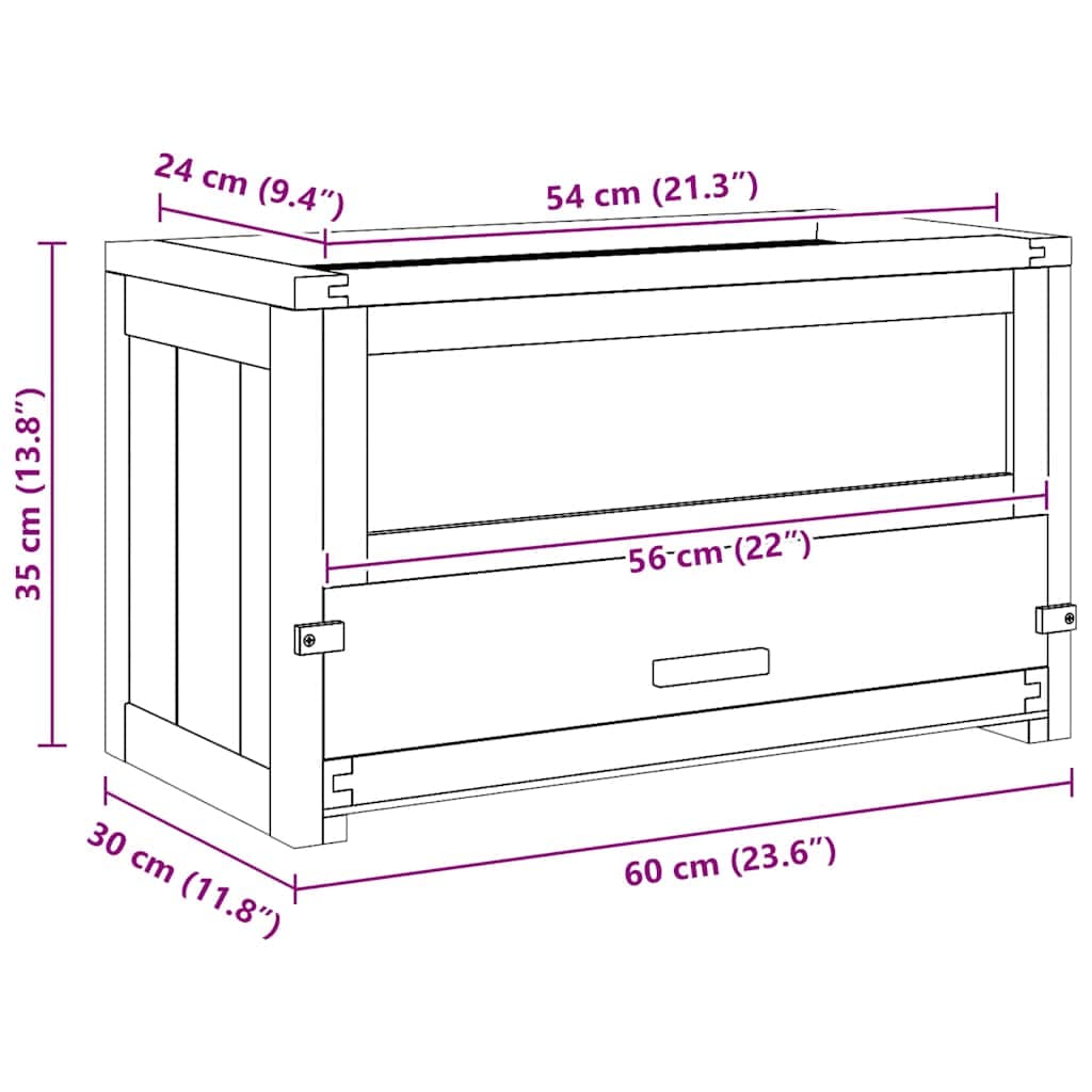 Gabbia per Criceti 60x30x35 cm in Legno Massello di Abete — miniatura 8 di 9