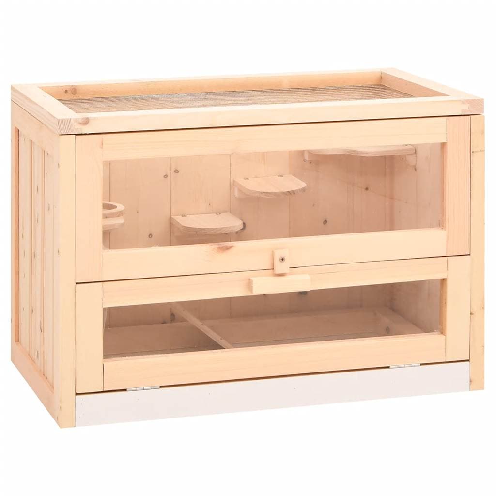 Gabbia per Criceti 60x35,5x42 cm in Legno Massello di Abete — miniatura 2 di 9