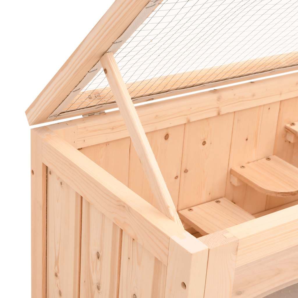 Gabbia per Criceti 60x35,5x42 cm in Legno Massello di Abete — miniatura 7 di 9
