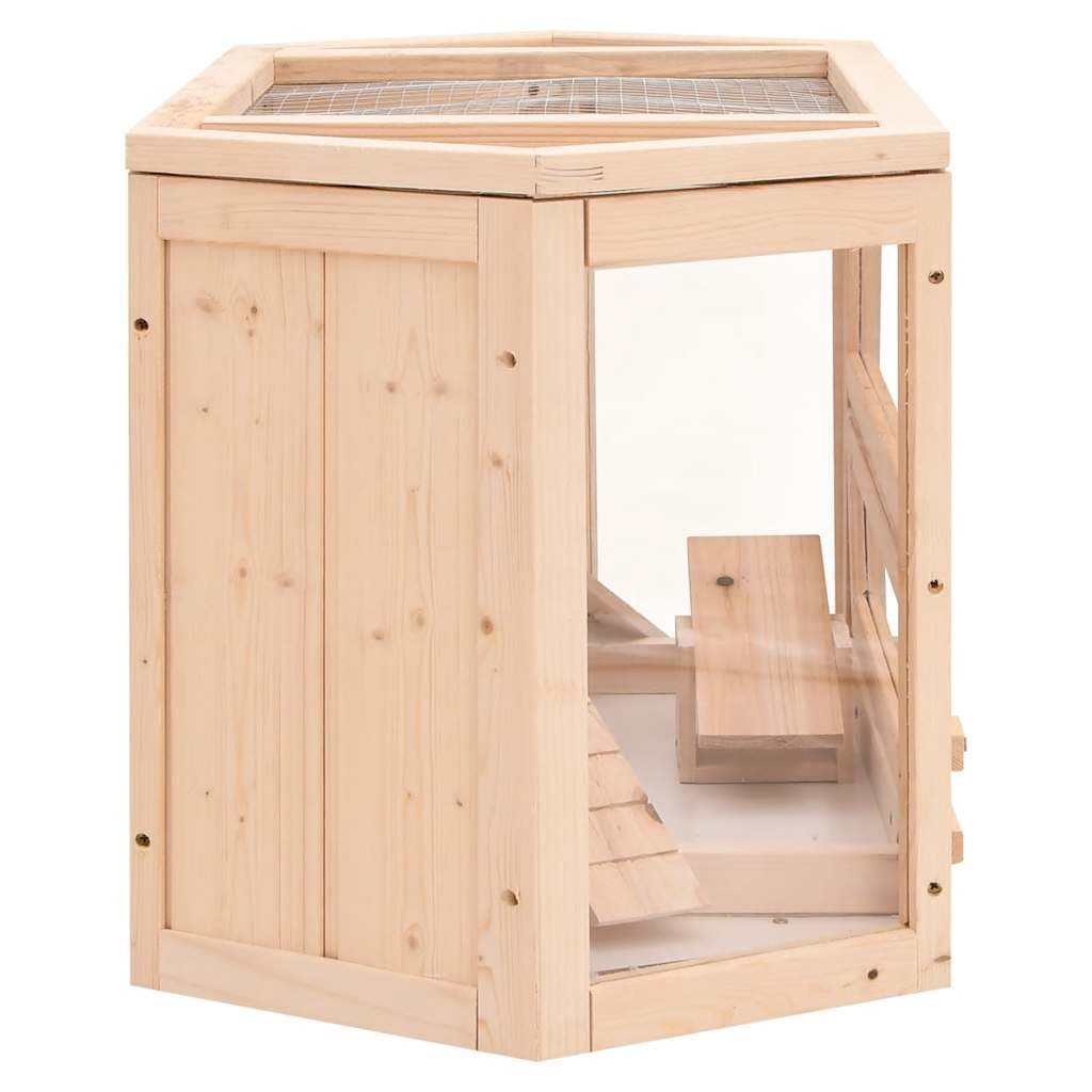 Gabbia per Criceti 80x40x43 cm in Legno Massello di Abete — miniatura 4 di 9