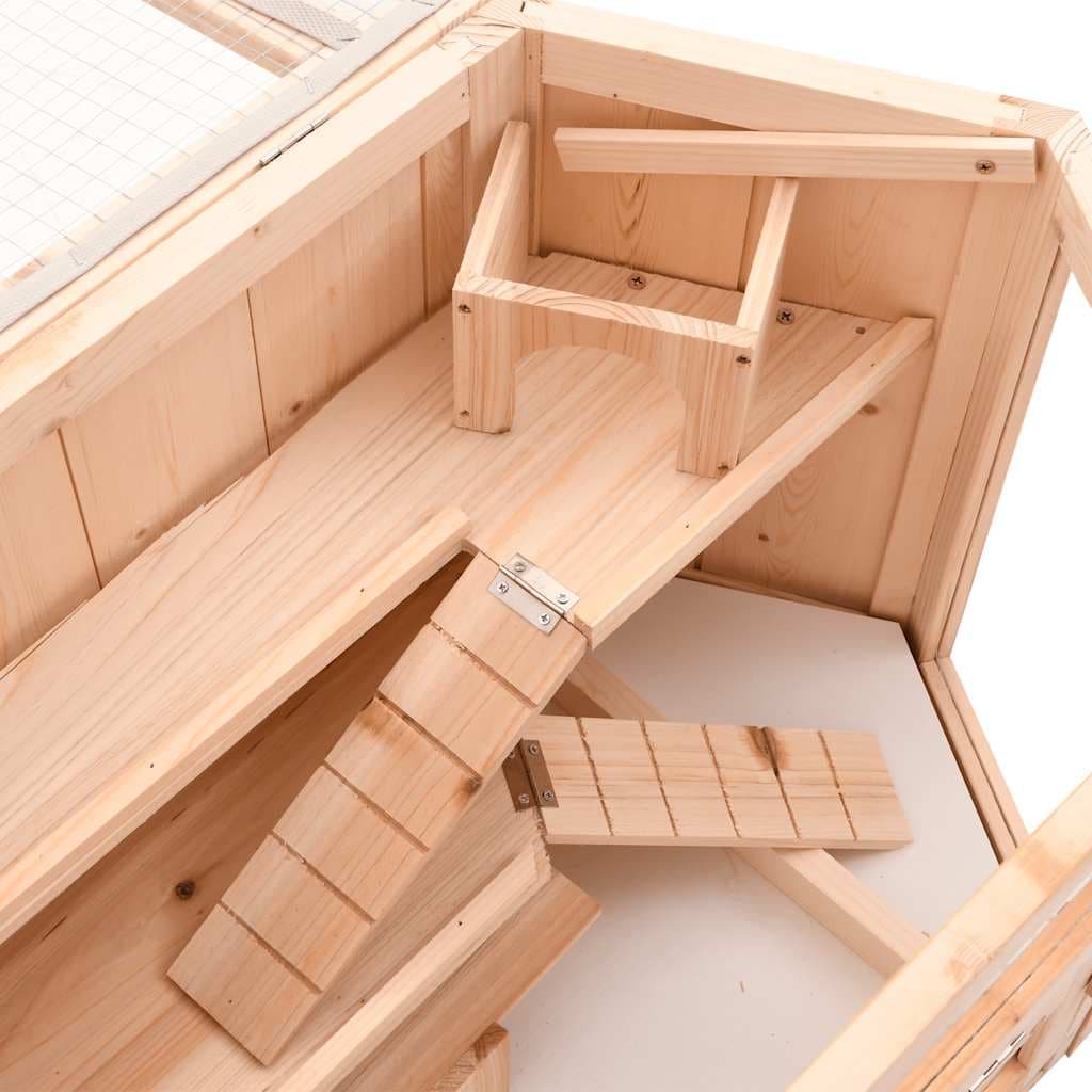 Gabbia per Criceti 80x40x43 cm in Legno Massello di Abete — miniatura 6 di 9