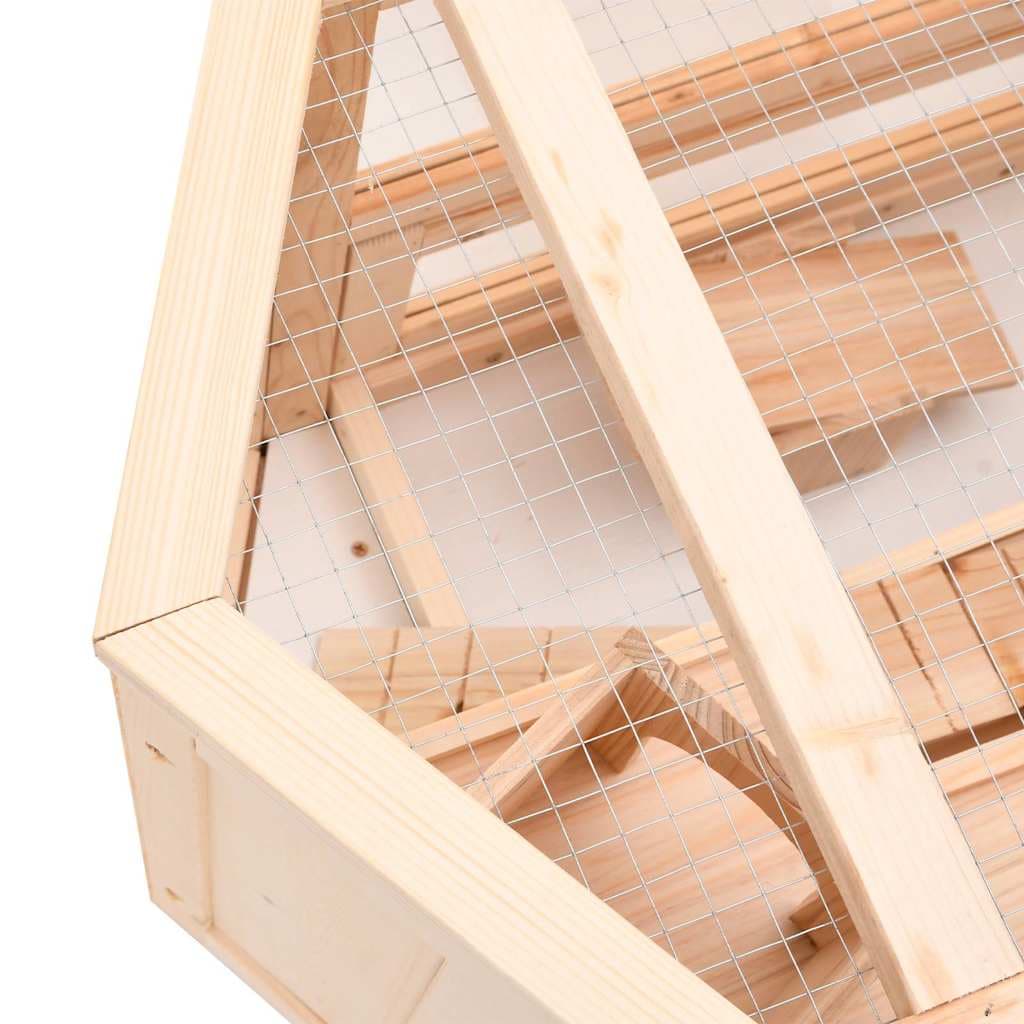 Gabbia per Criceti 80x40x43 cm in Legno Massello di Abete — miniatura 7 di 9