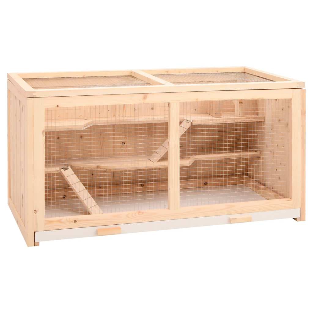 Gabbia per criceti 104x52x54 cm in legno massello di abete — miniatura 2 di 8
