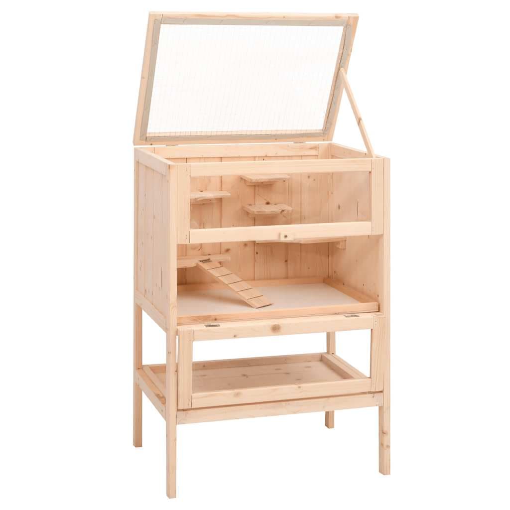 Gabbia per criceti 55x40x80 cm in legno massello di abete — miniatura 3 di 9