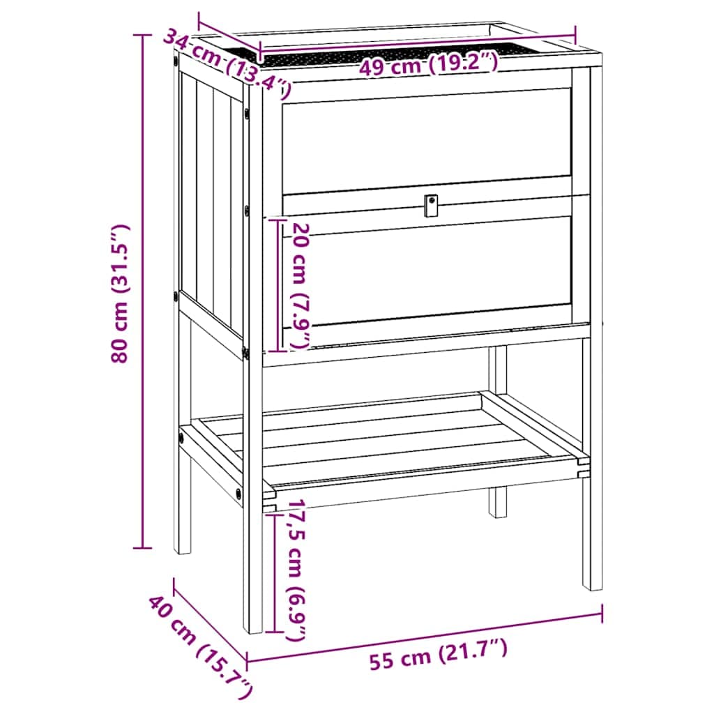 Gabbia per criceti 55x40x80 cm in legno massello di abete — miniatura 8 di 9
