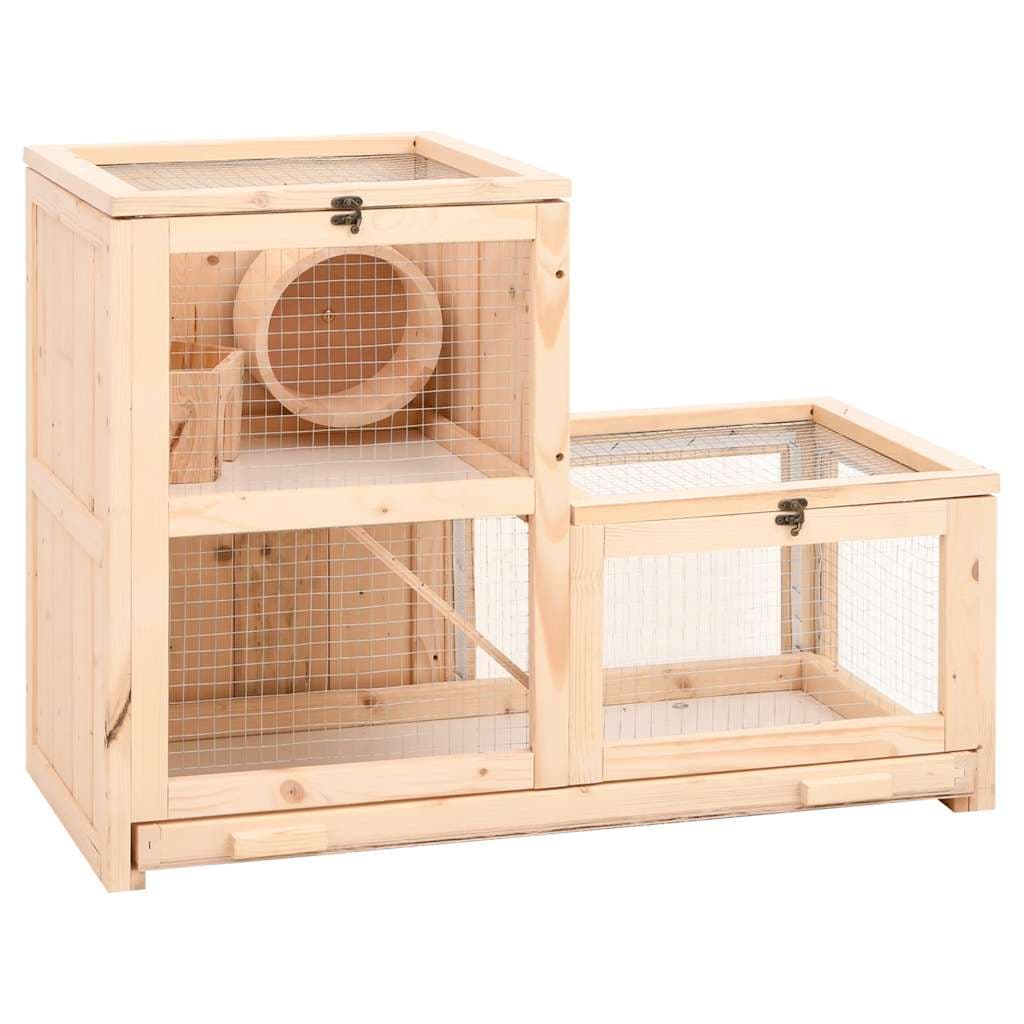 Gabbia per Criceti 81x40x60 cm in Legno Massello di Abete — miniatura 2 di 9