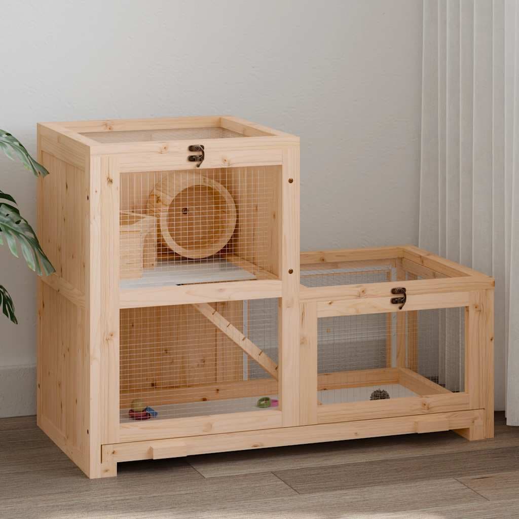 Gabbia per Criceti 81x40x60 cm in Legno Massello di Abete — miniatura 1 di 9