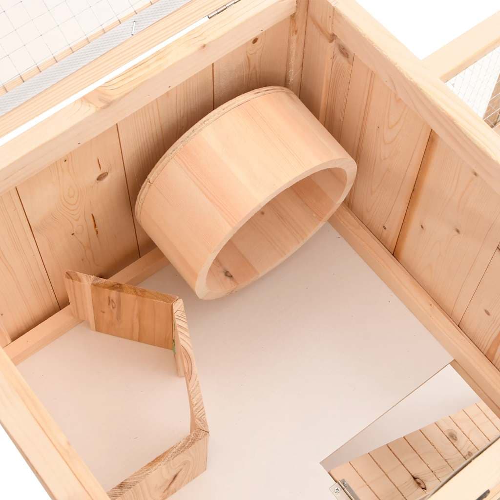 Gabbia per Criceti 81x40x60 cm in Legno Massello di Abete — miniatura 6 di 9