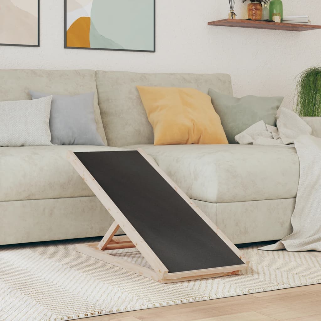 Rampa per Cani Grigia 100x40 cm in Legno Massello di Abete — miniatura 1 di 8