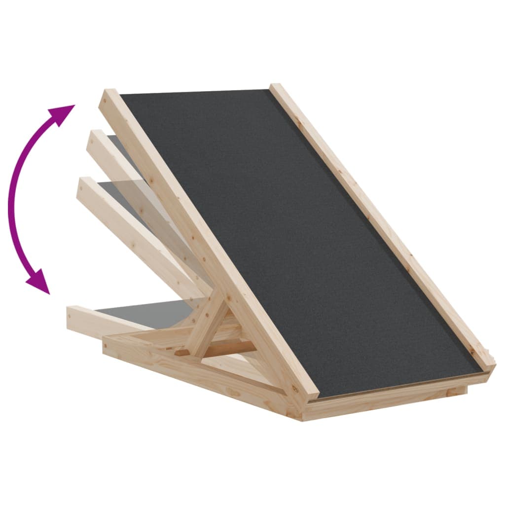 Rampa per Cani Grigia 70x35 cm in Legno Massello di Abete — miniatura 6 di 8
