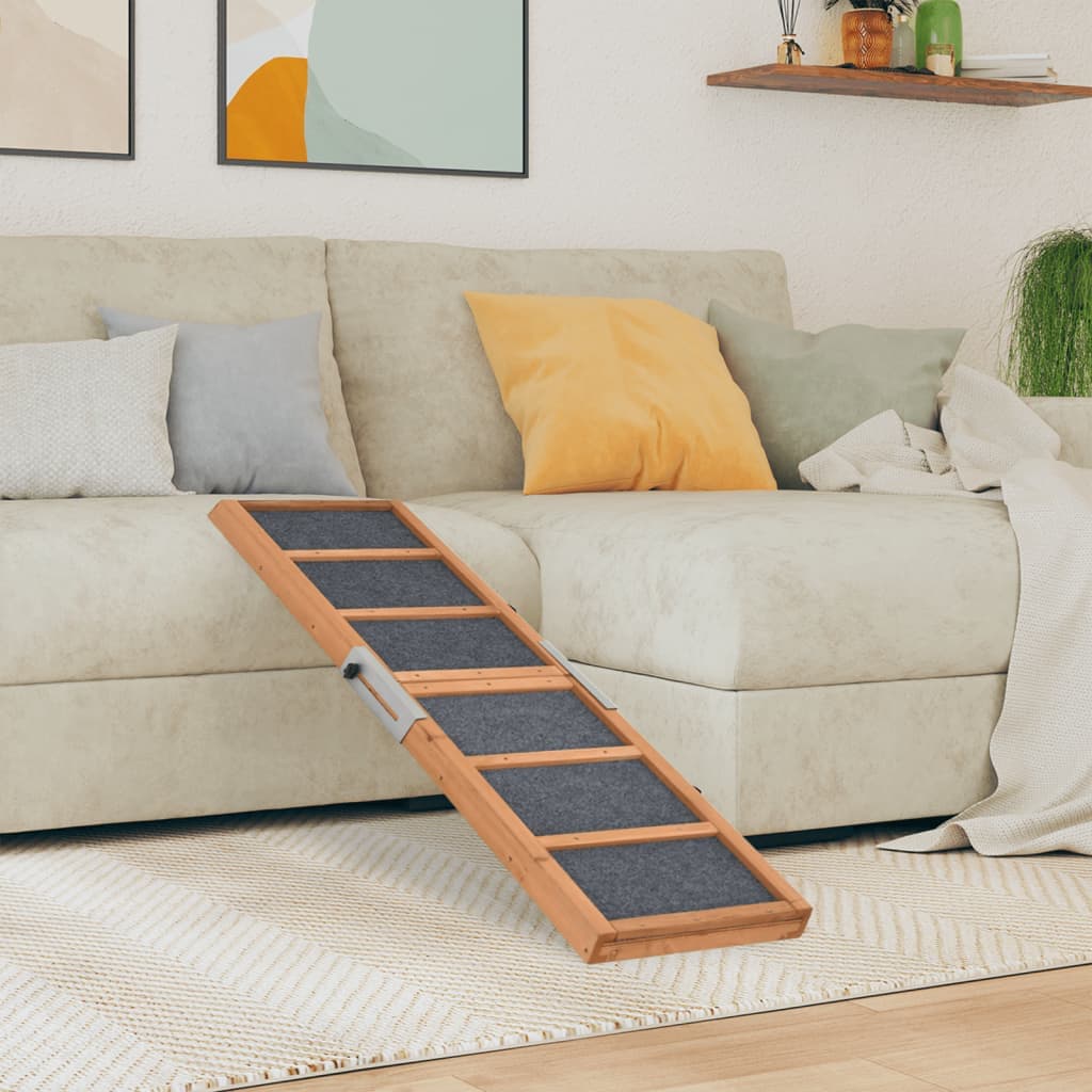 Rampa per Cani Grigia 120x30 cm in Legno Massello di Abete — miniatura 1 di 10