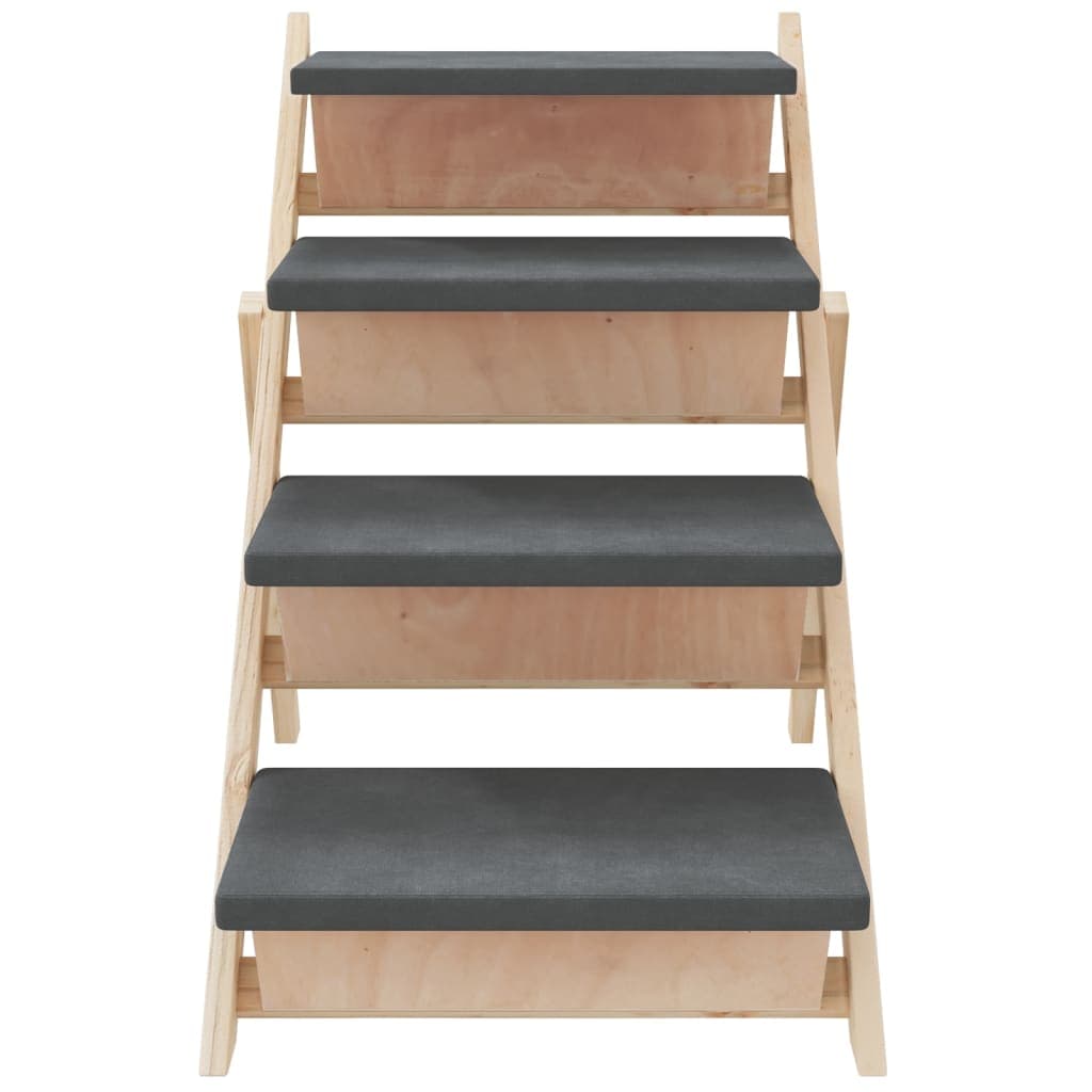 Scala per Cani Grigia 105x47 cm in Legno Massello di Abete — miniatura 4 di 8
