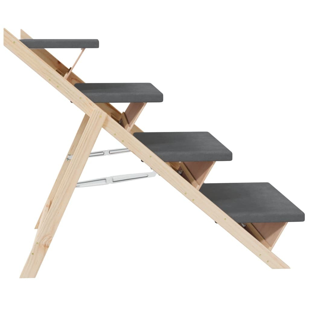 Scala per Cani Grigia 105x47 cm in Legno Massello di Abete — miniatura 5 di 8