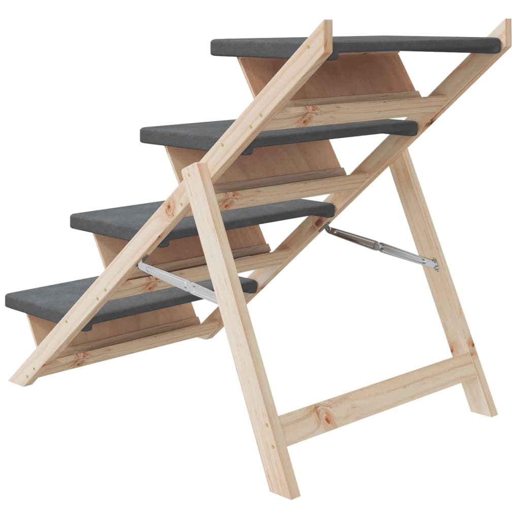 Scala per Cani Grigia 105x47 cm in Legno Massello di Abete — miniatura 6 di 8