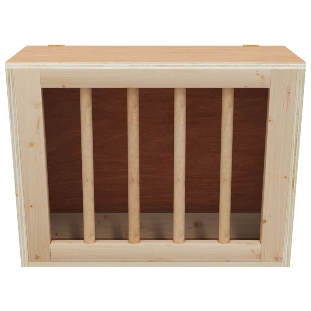 Mangiatoia per Conigli 25x18,5x20,5 cm Legno Massello di Abete — miniatura 3 di 8