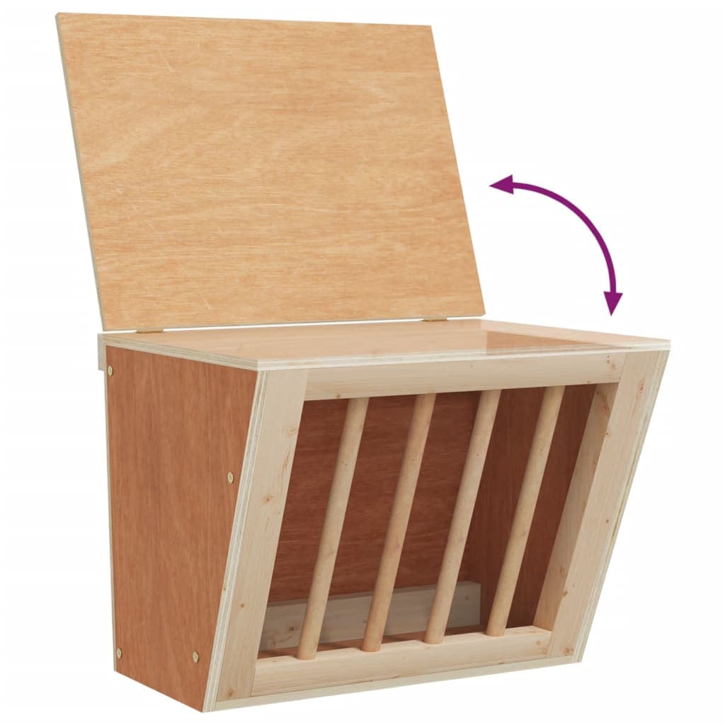 Mangiatoia per Conigli 25x18,5x20,5 cm Legno Massello di Abete — miniatura 7 di 8