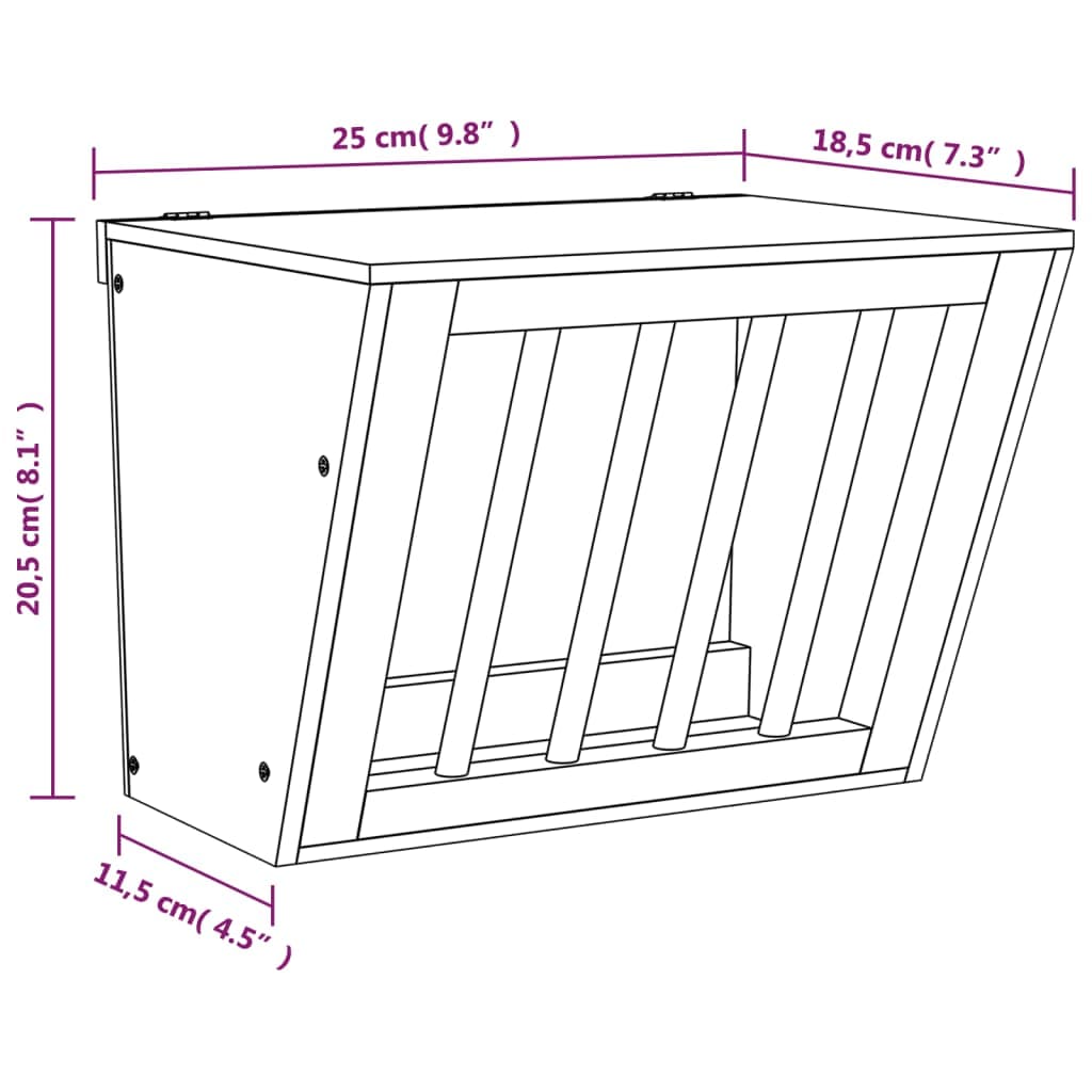 Mangiatoia per Conigli 25x18,5x20,5 cm Legno Massello di Abete — miniatura 8 di 8