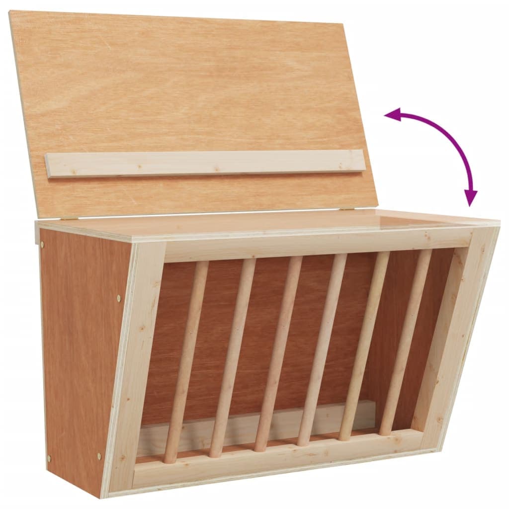 Mangiatoia per Conigli 37x18,5x23 cm in Legno Massello di Abete — miniatura 7 di 8