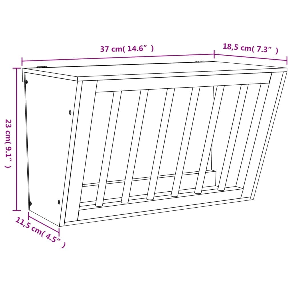 Mangiatoia per Conigli 37x18,5x23 cm in Legno Massello di Abete — miniatura 8 di 8