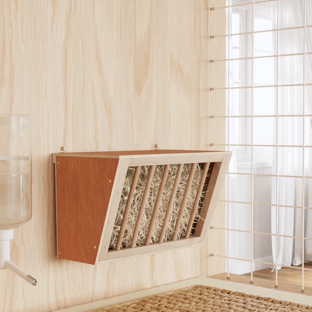 Mangiatoia per Conigli 37x18,5x23 cm in Legno Massello di Abete — miniatura 1 di 8