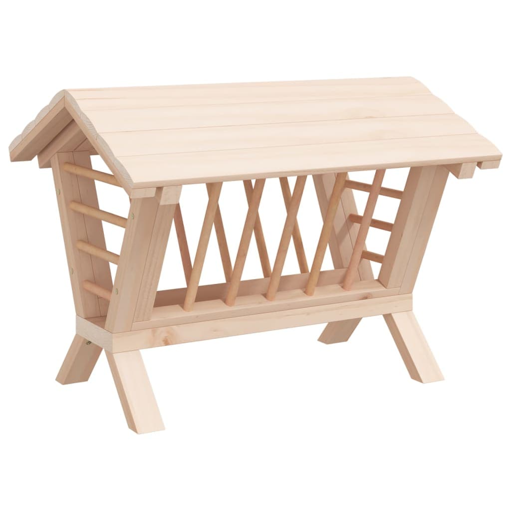 Mangiatoia per Conigli 44x33x33 cm in Legno Massello di Abete — miniatura 3 di 7