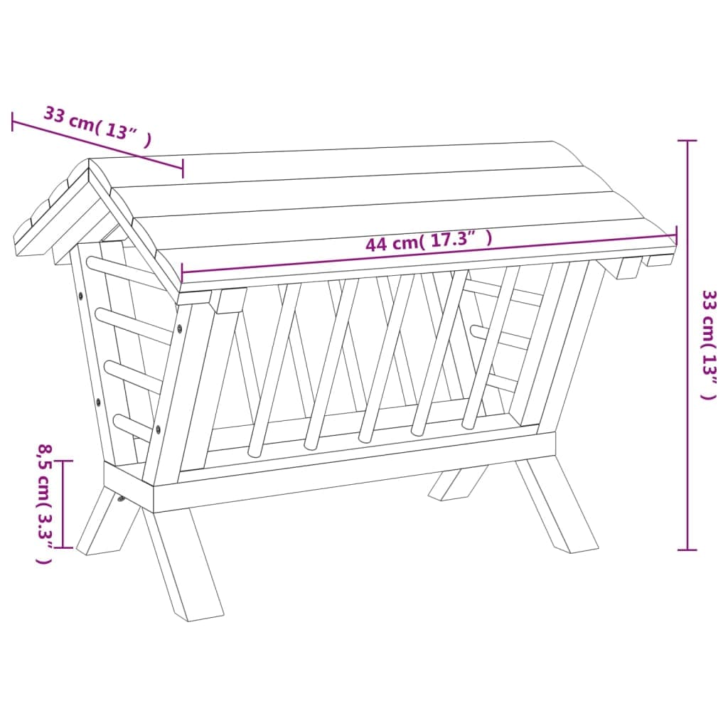 Mangiatoia per Conigli 44x33x33 cm in Legno Massello di Abete — miniatura 7 di 7