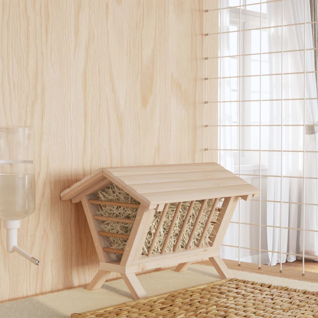 Mangiatoia per Conigli 44x33x33 cm in Legno Massello di Abete — miniatura 1 di 7