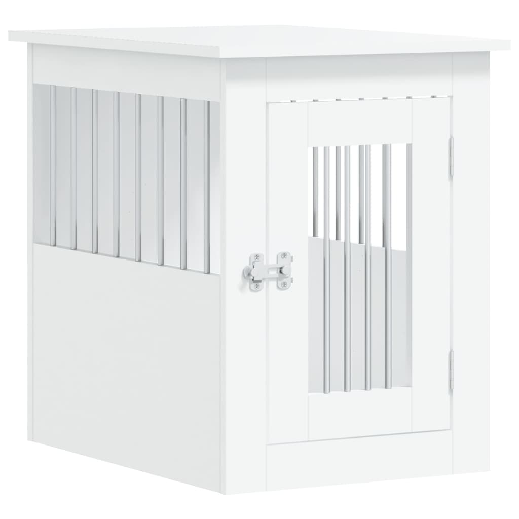Gabbia Cani da Arredamento Bianca 45x62x59cm Legno Multistrato — miniatura 2 di 12