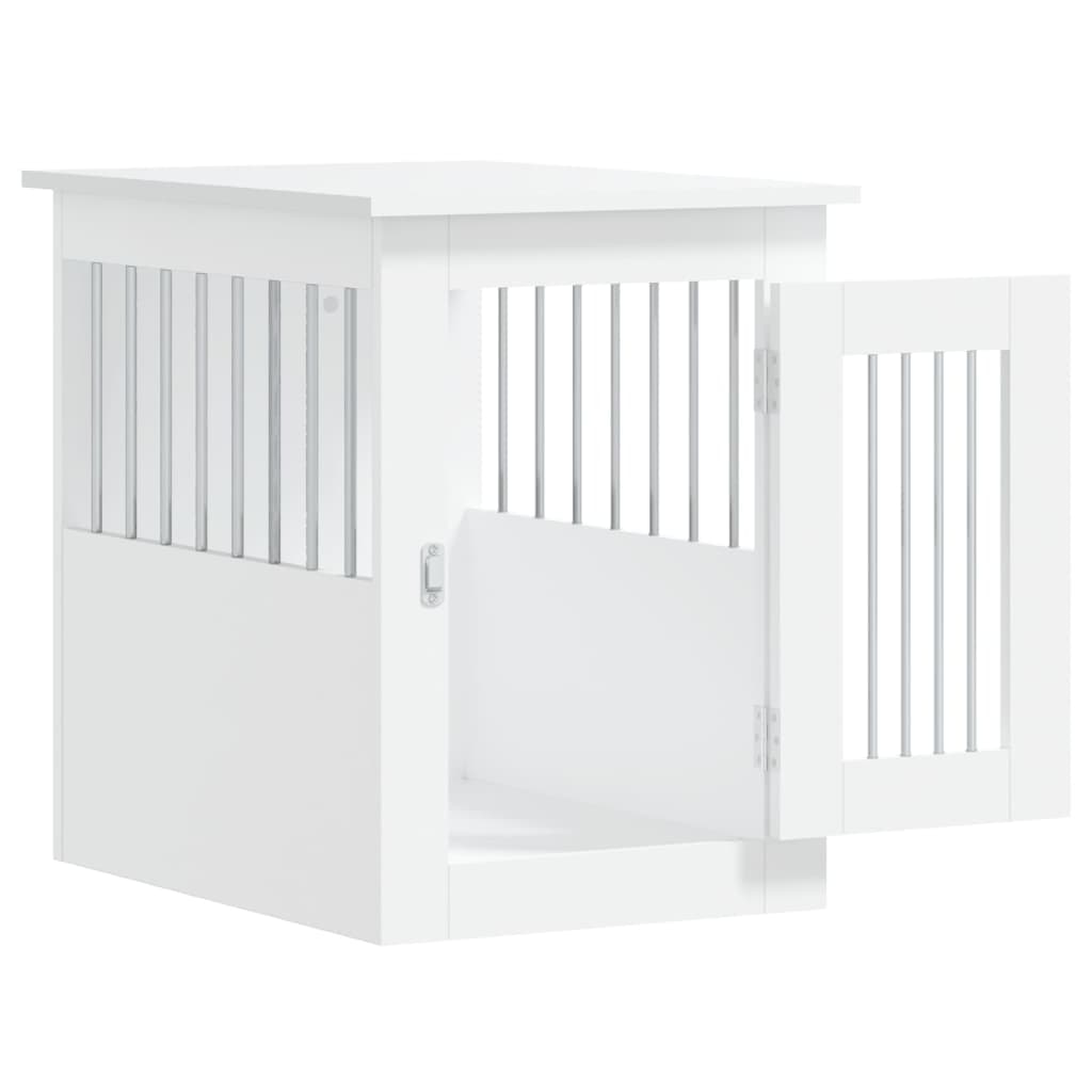 Gabbia Cani da Arredamento Bianca 45x62x59cm Legno Multistrato — miniatura 5 di 12