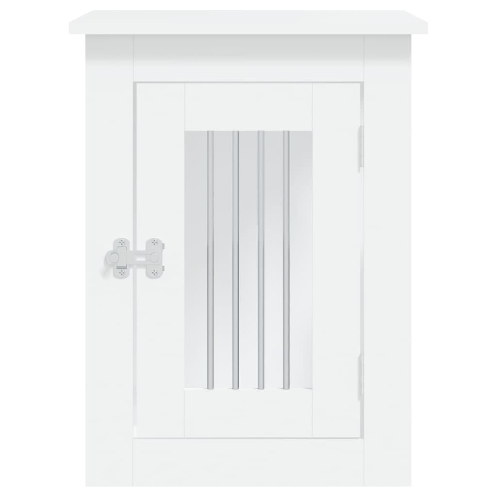 Gabbia Cani da Arredamento Bianca 45x62x59cm Legno Multistrato — miniatura 6 di 12