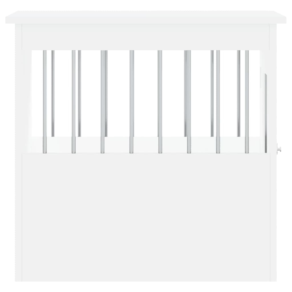 Gabbia Cani da Arredamento Bianca 45x62x59cm Legno Multistrato — miniatura 7 di 12