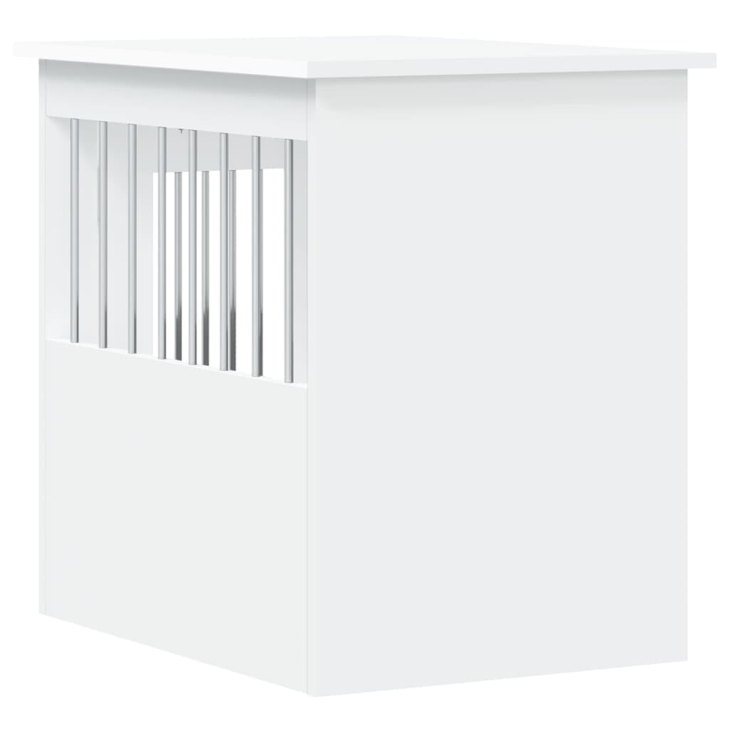 Gabbia Cani da Arredamento Bianca 45x62x59cm Legno Multistrato — miniatura 8 di 12