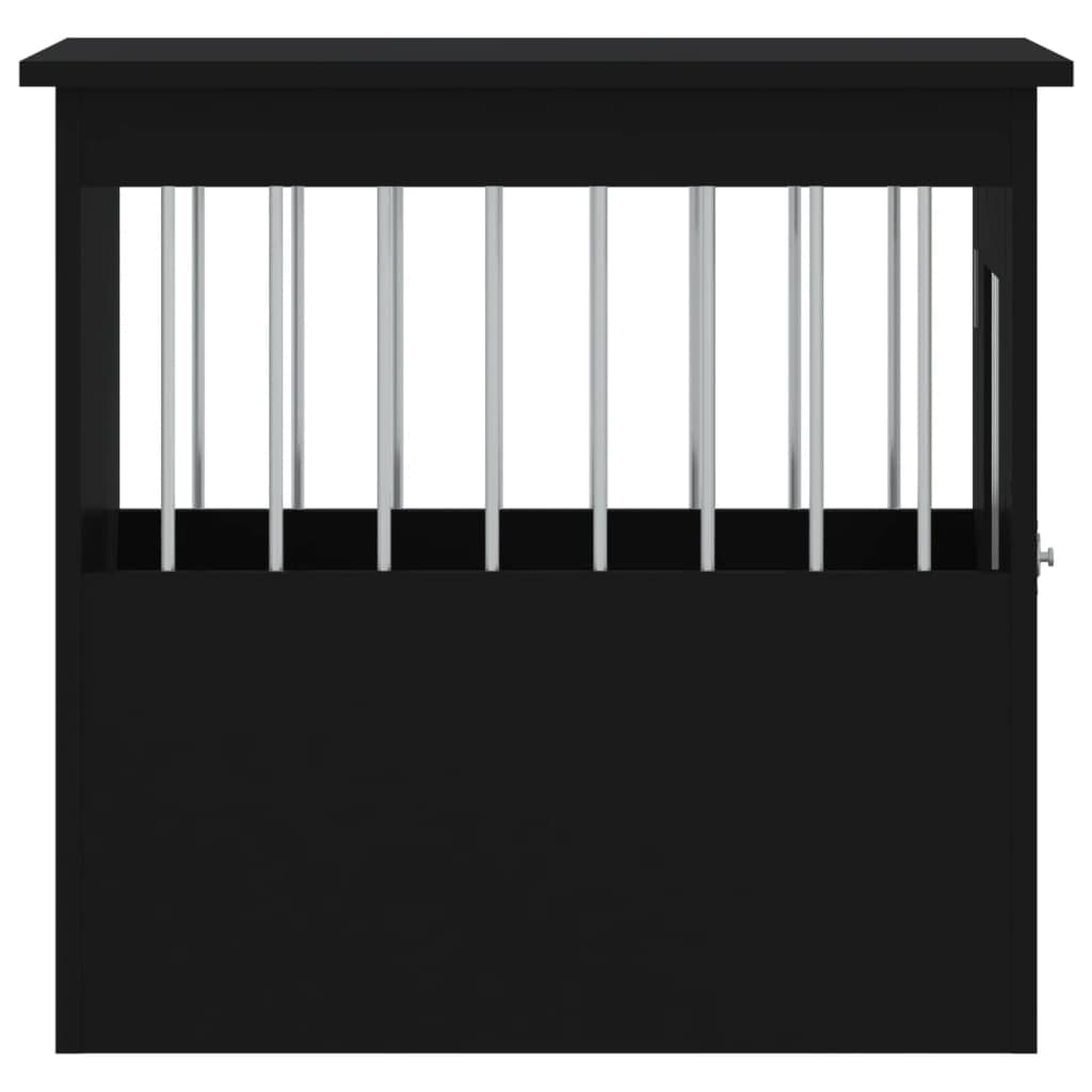 Gabbia Cani da Arredamento Nera 45x62x59cm Legno Multistrato — miniatura 7 di 12
