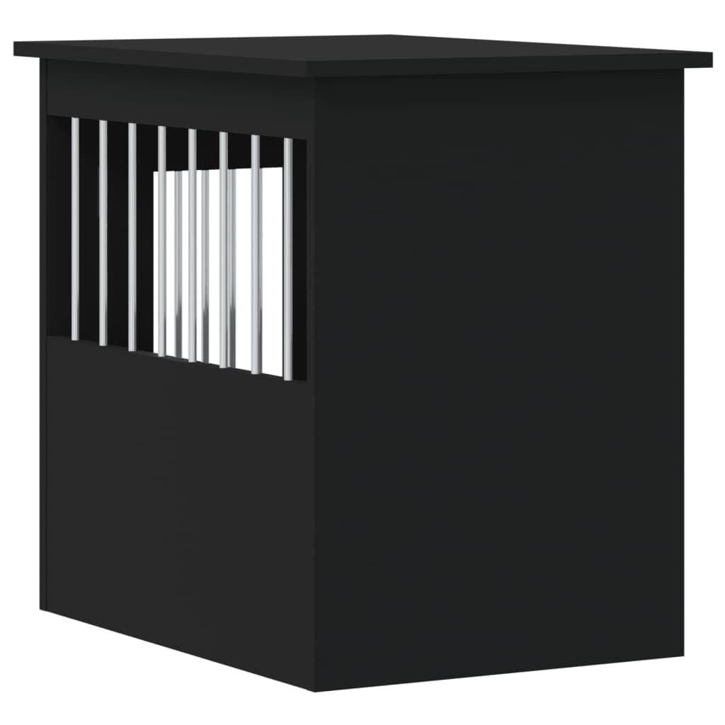Gabbia Cani da Arredamento Nera 45x62x59cm Legno Multistrato — miniatura 8 di 12