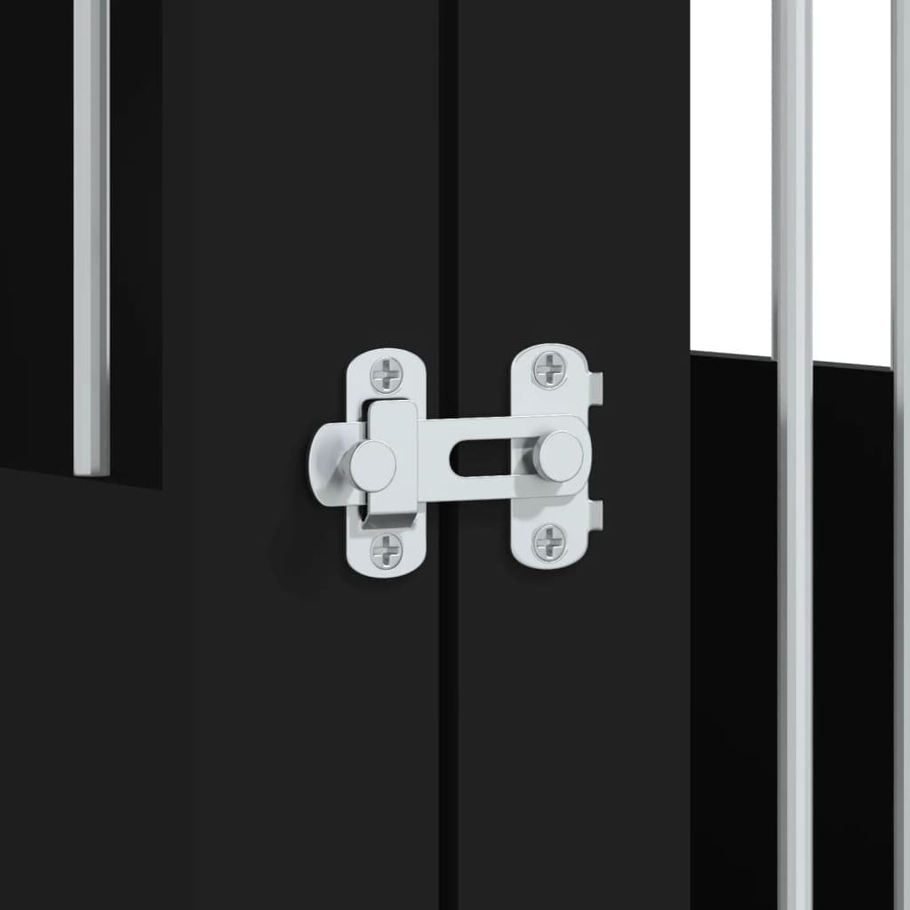 Gabbia Cani da Arredamento Nera 45x62x59cm Legno Multistrato — miniatura 10 di 12