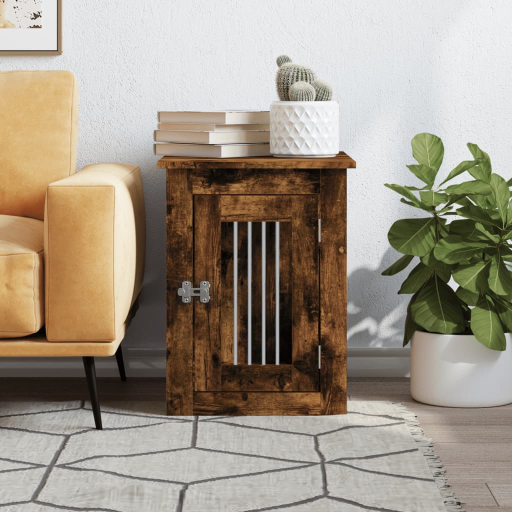 Gabbia Cani da Arredamento Rovere Fumo 45x62x59cm Multistrato — miniatura 3 di 12