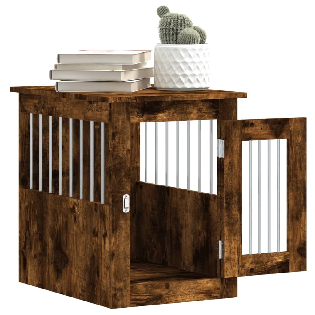 Gabbia Cani da Arredamento Rovere Fumo 45x62x59cm Multistrato — miniatura 4 di 12